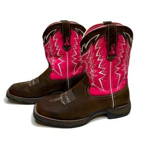 Durango Lady Pink Rebel Pull-On Western Boots (Size 9)